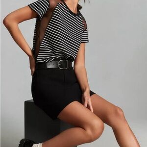 Maeve x Anthropologie Striped Knit Top with Sheer Mesh – Size Small (Fits S/M)